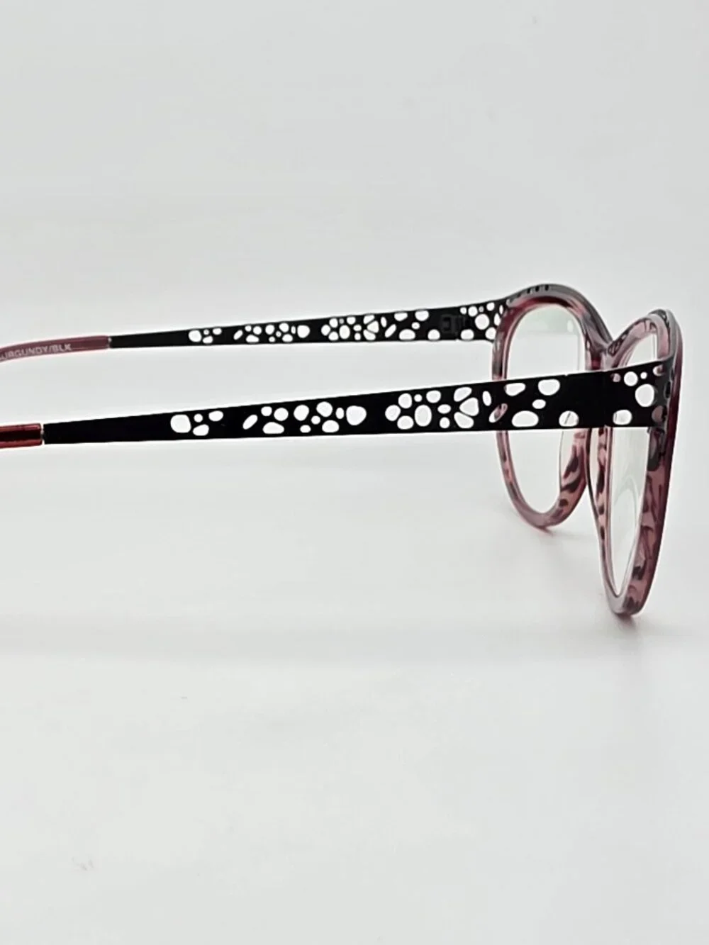 Valerie Spencer 9331 Burgundy Black Cat Eye Eyeglasses Frame w/ Case 52-16-140